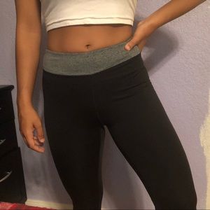 Black Leggings with Grey Waistband Size Small